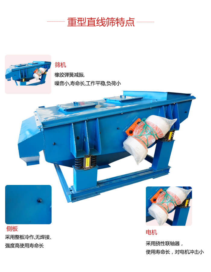 重型直線篩:篩機,側板,電機展示圖